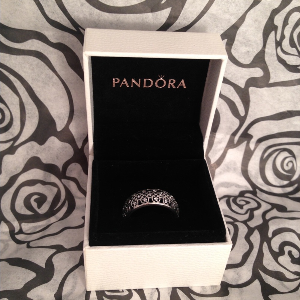 Retired Pandora Intricate Lattice Ring